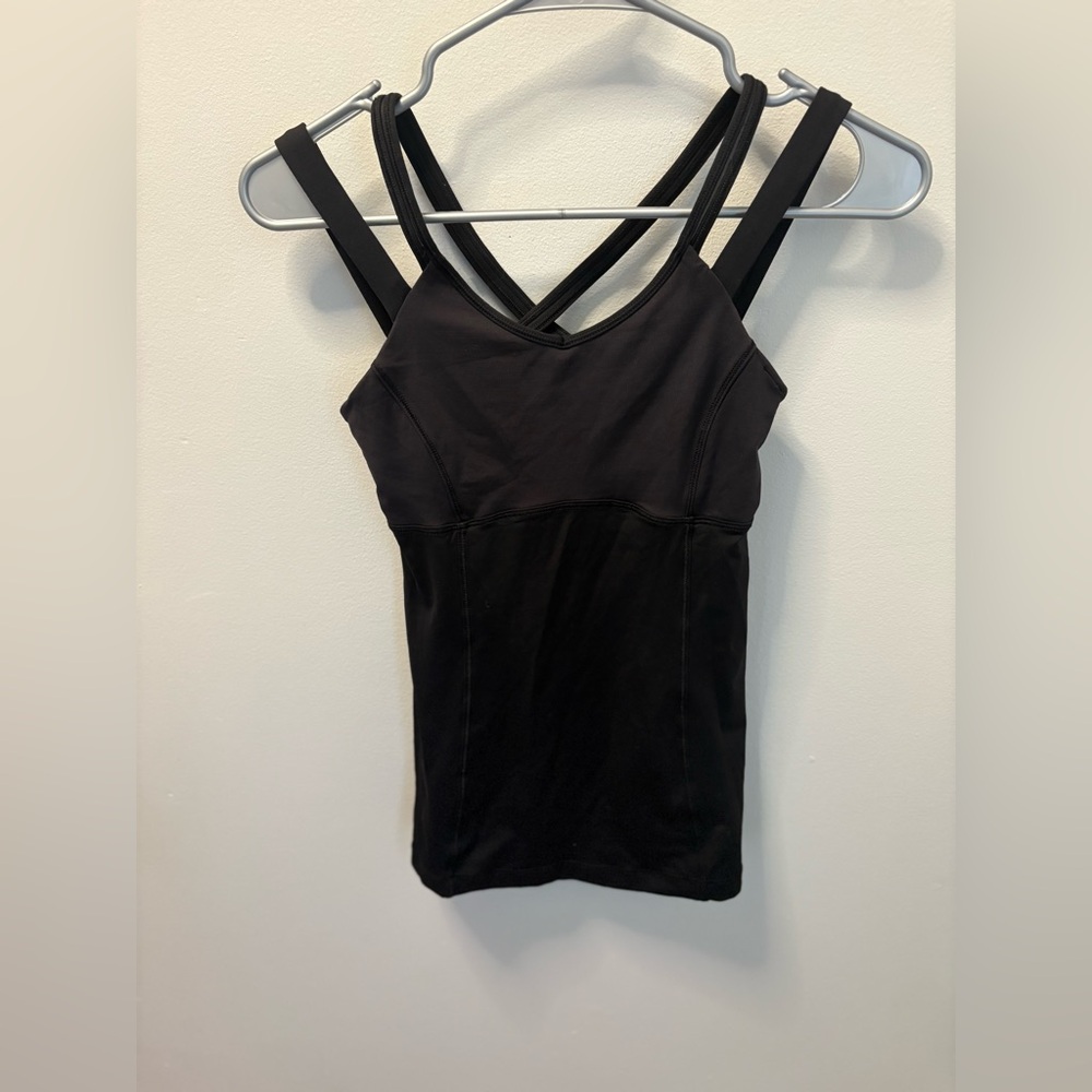 Lululemon ⭐️ athletica Double Strap Black Tank Top